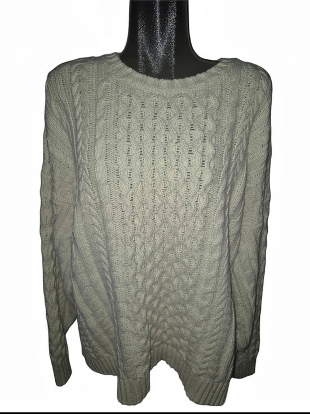 Gap Cream Cable Knit Oversized Fit Crewneck Sweater Size XXL